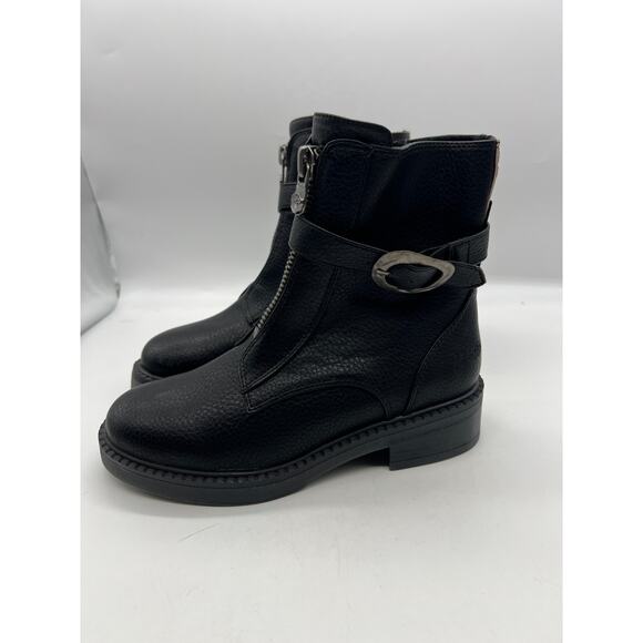 Blowfish Malibu Vozlyn Women's Boot Size 6.5 Black Zipper Vegan Goth Moto NWOT - Picture 4 of 8